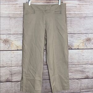 Barbara Lesser Fibers Wide Leg Capri Khaki